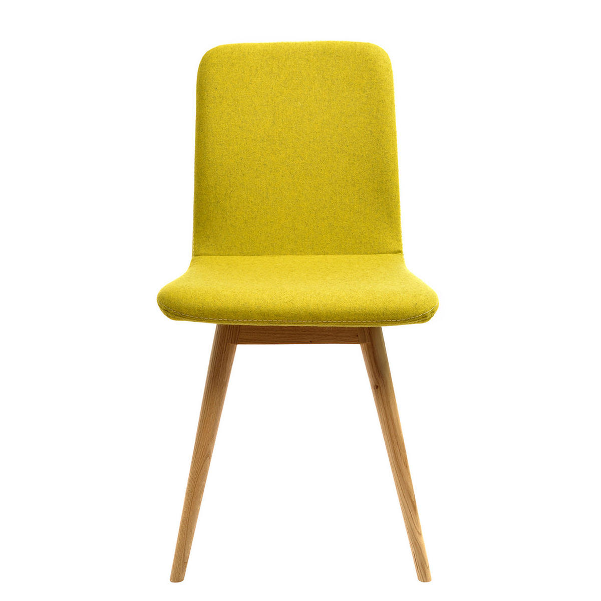 POLSTERSTUHL - 2er-Set - Eiche massiv / Stoff - Gelb, Holz/Textil (45/85/60cm) - home24