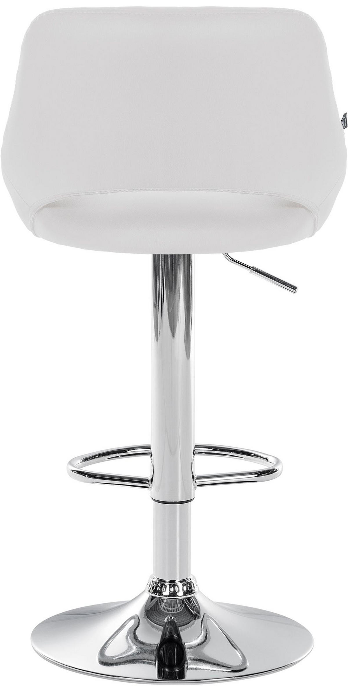 BARHOCKER Milos Kunstleder chrom weiß - Chromfarben/Weiß, Kunststoff/Metall (47/106/48cm) - TPFLiving