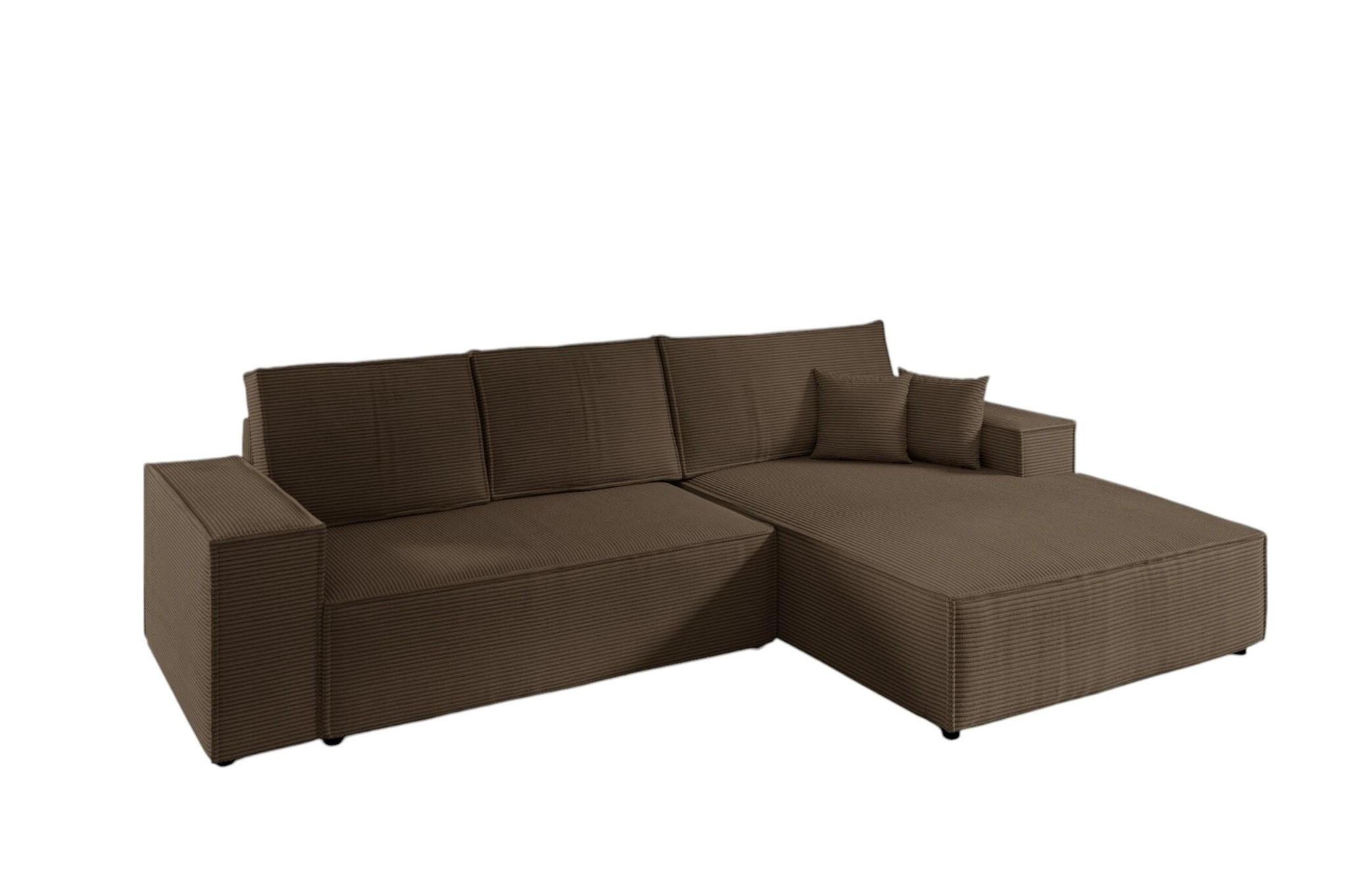 ECKSOFA Corunia In Poso - Braun, Holzwerkstoff/Textil (294/185cm) - Fun Möbel