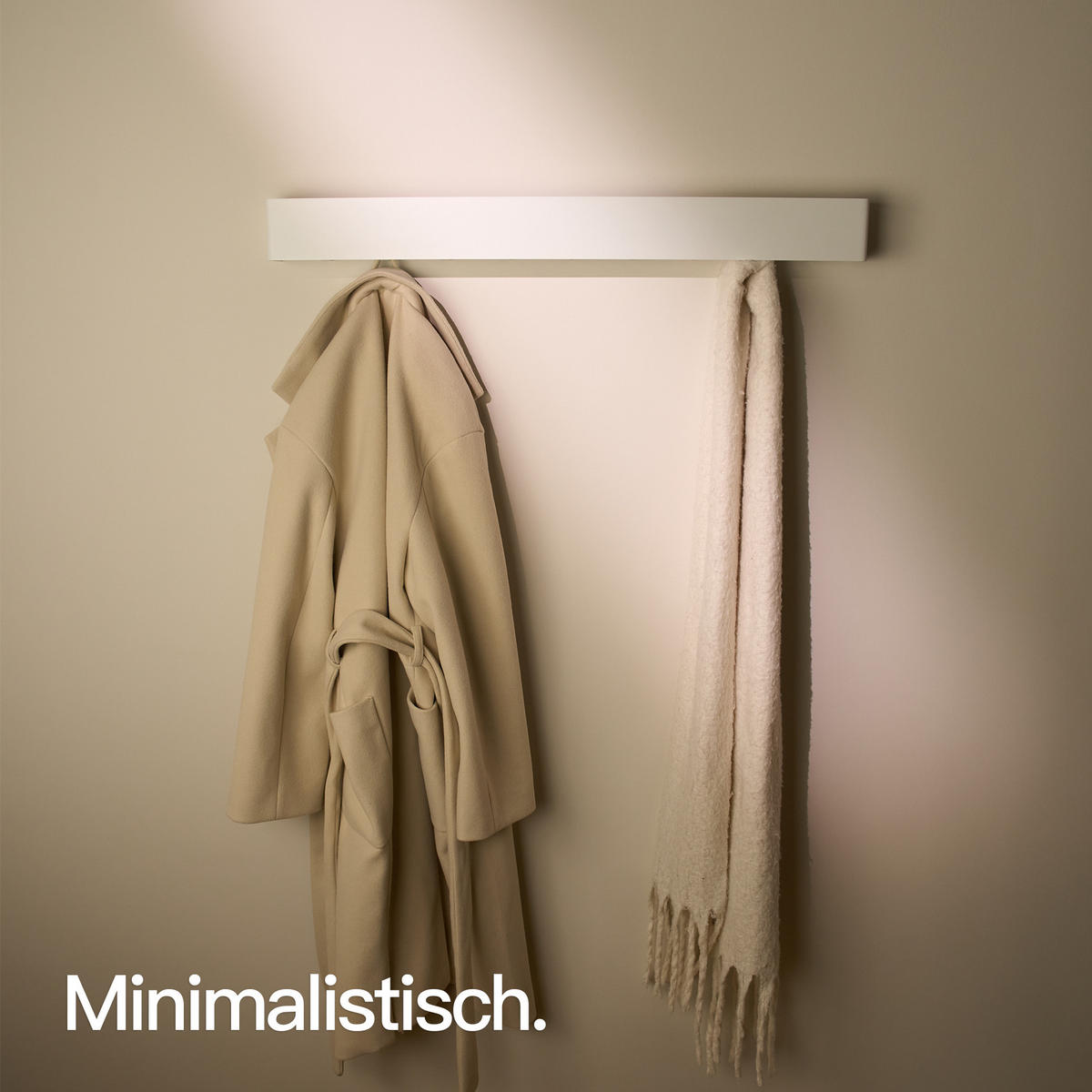 GARDEROBENLEISTE Wandgarderobe Matt Weiß 80 cm - Weiß, Metall (80/8/7.8cm) - Designfabrik Hamburg