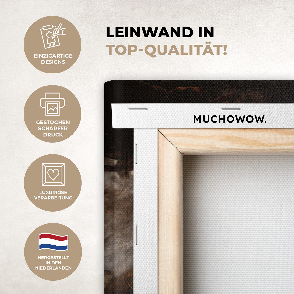 LEINWANDBILD Gold - Lippen - Kunst - Gold - Luxus - Abstrakt 60x80 cm - Kupferfarben, Textil (60/80cm) - MuchoWow