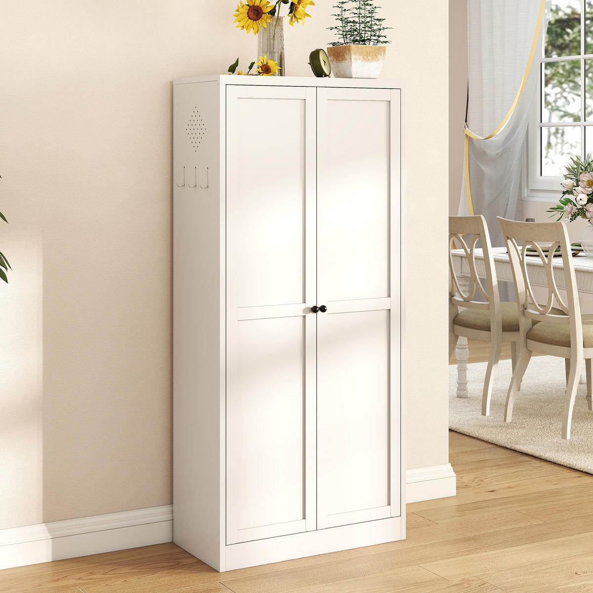 HIGHBOARD DE-38774 70/35/155 cm 4 verstellbare Böden Weiß - Weiß, Holzwerkstoff (70/155/35cm) - ComfortXL