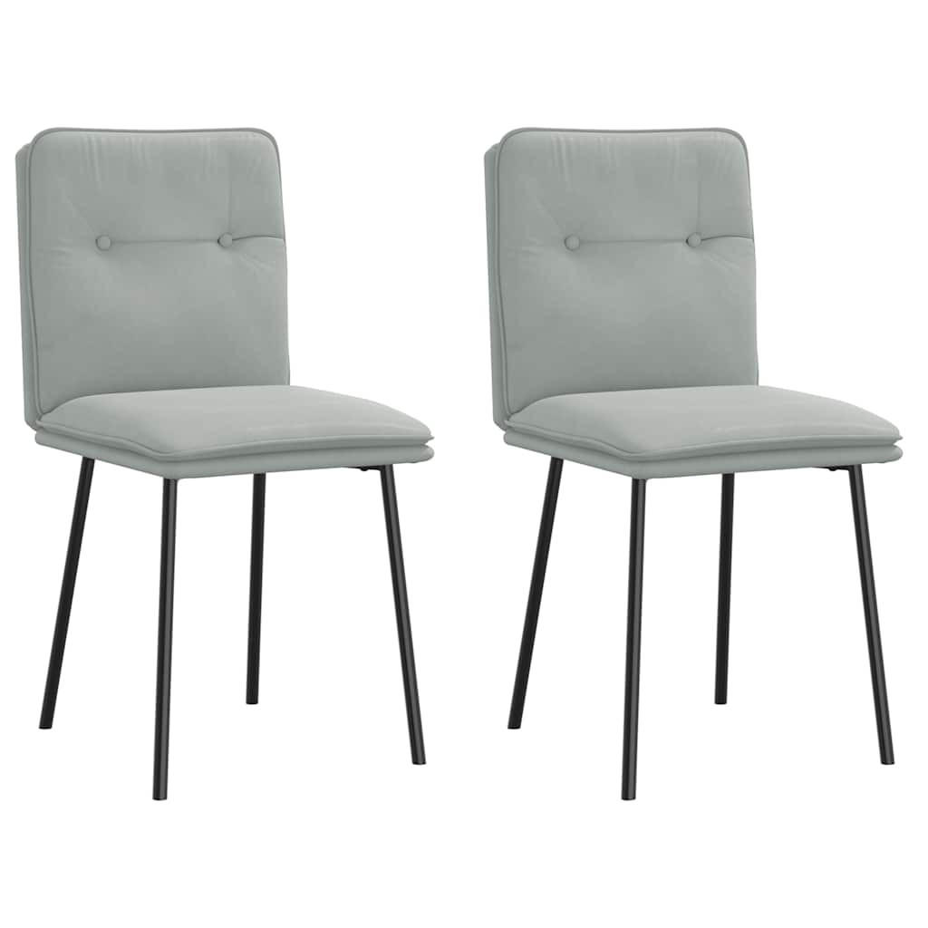 ESSZIMMERSTÜHLE 2 Stk. Hellgrau Samt 45*54*83cm - Hellgrau, Metall (45/83/54cm) - ZMH