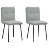 ESSZIMMERSTÜHLE 2 Stk. Hellgrau Samt 45*54*83cm - Hellgrau, Metall (45/83/54cm) - ZMH