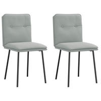 ESSZIMMERSTÜHLE 2 Stk. Hellgrau Samt 45*54*83cm - Hellgrau, Metall (45/83/54cm) - ZMH