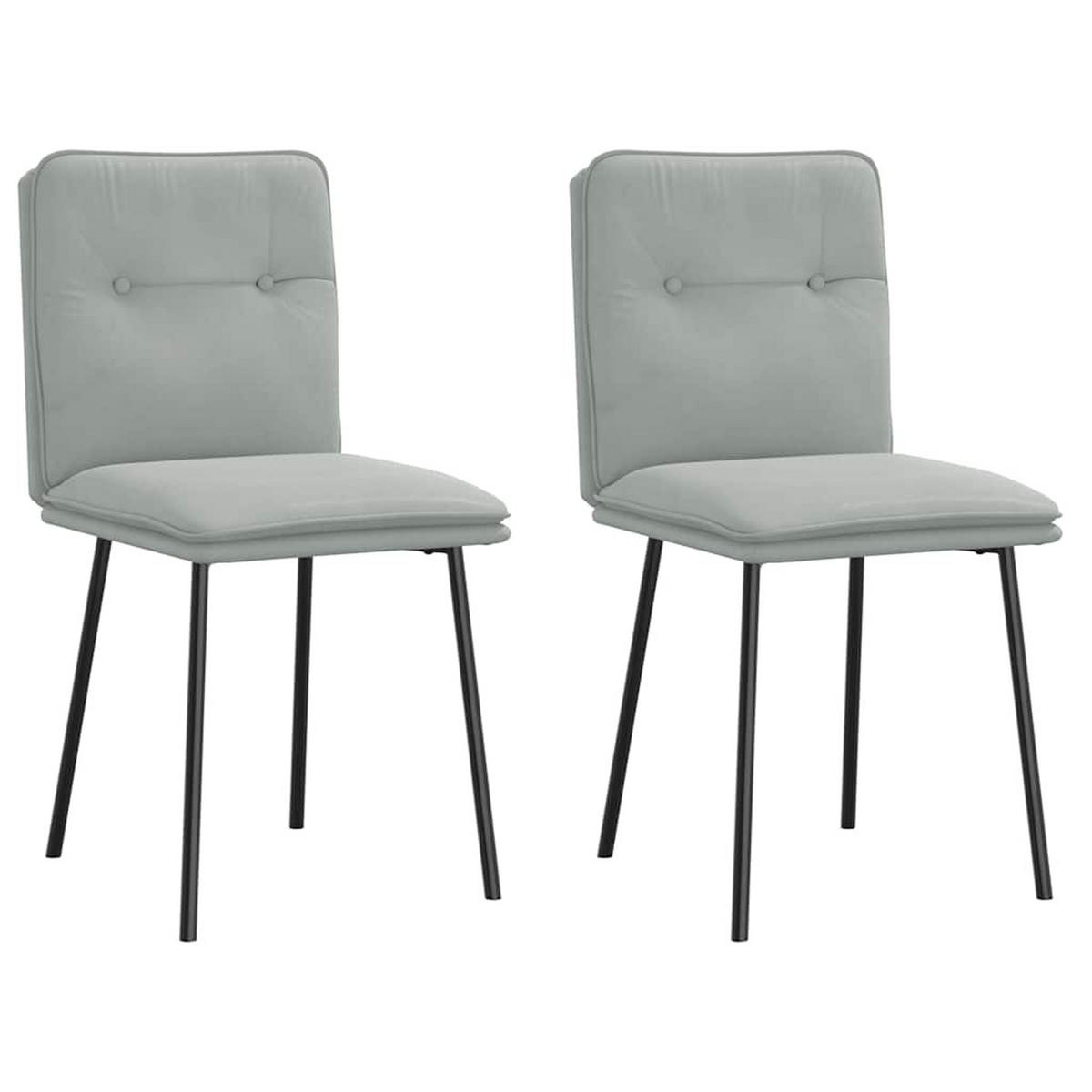 ESSZIMMERSTÜHLE 2 Stk. Hellgrau Samt 45*54*83cm - Hellgrau, Metall (45/83/54cm) - ZMH
