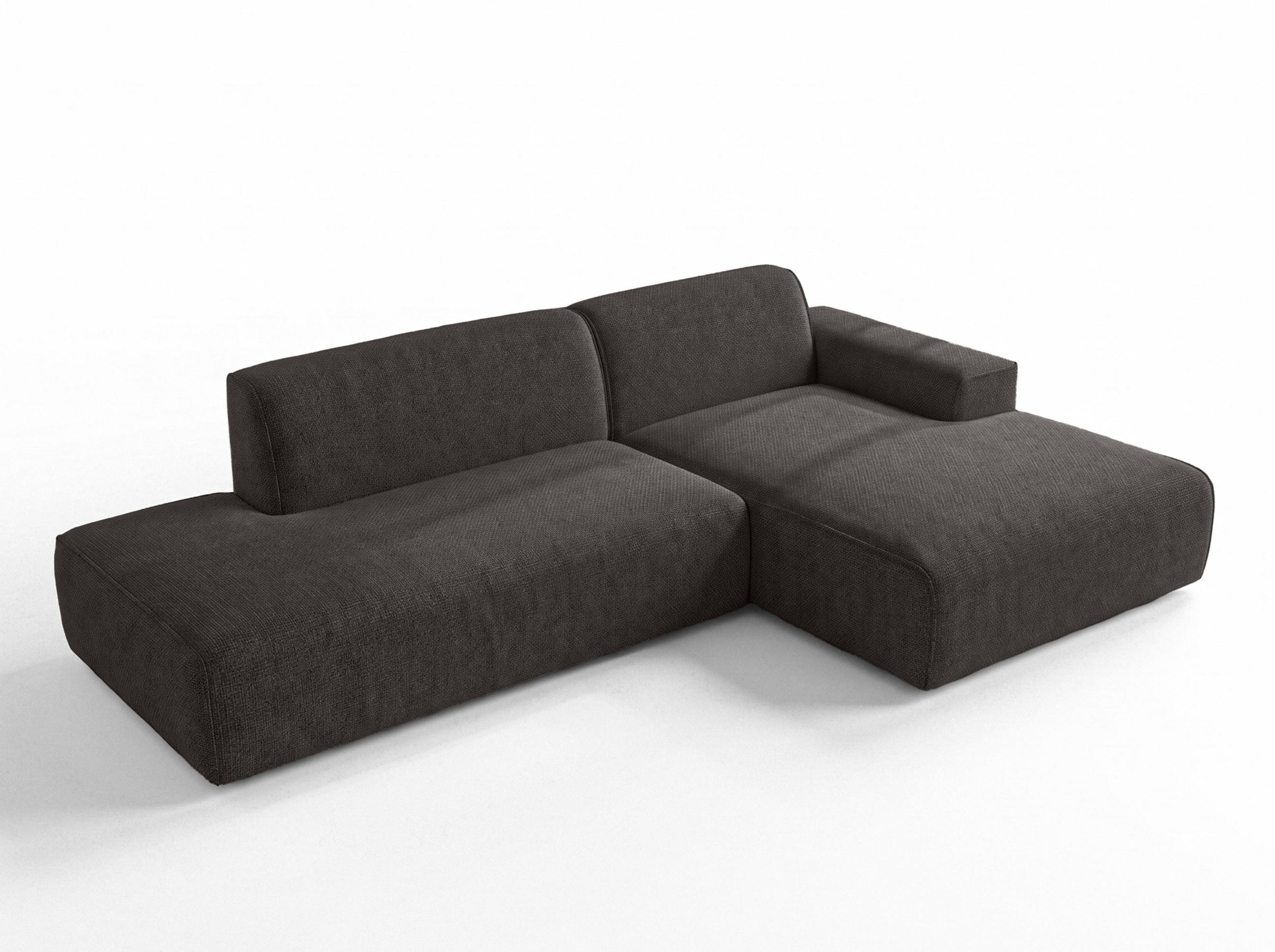ECKSOFA L Form Didim Duo Graphit 288/162/80 cm – stilvolle kleine Eckcouch Rechts - Graphitfarben/Schwarz, Kunststoff/Textil (162/288cm) - AX Living