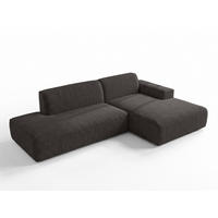 ECKSOFA L Form Didim Duo Graphit 288/162/80 cm – stilvolle kleine Eckcouch Rechts - Graphitfarben/Schwarz, Kunststoff/Textil (162/288cm) - AX Living