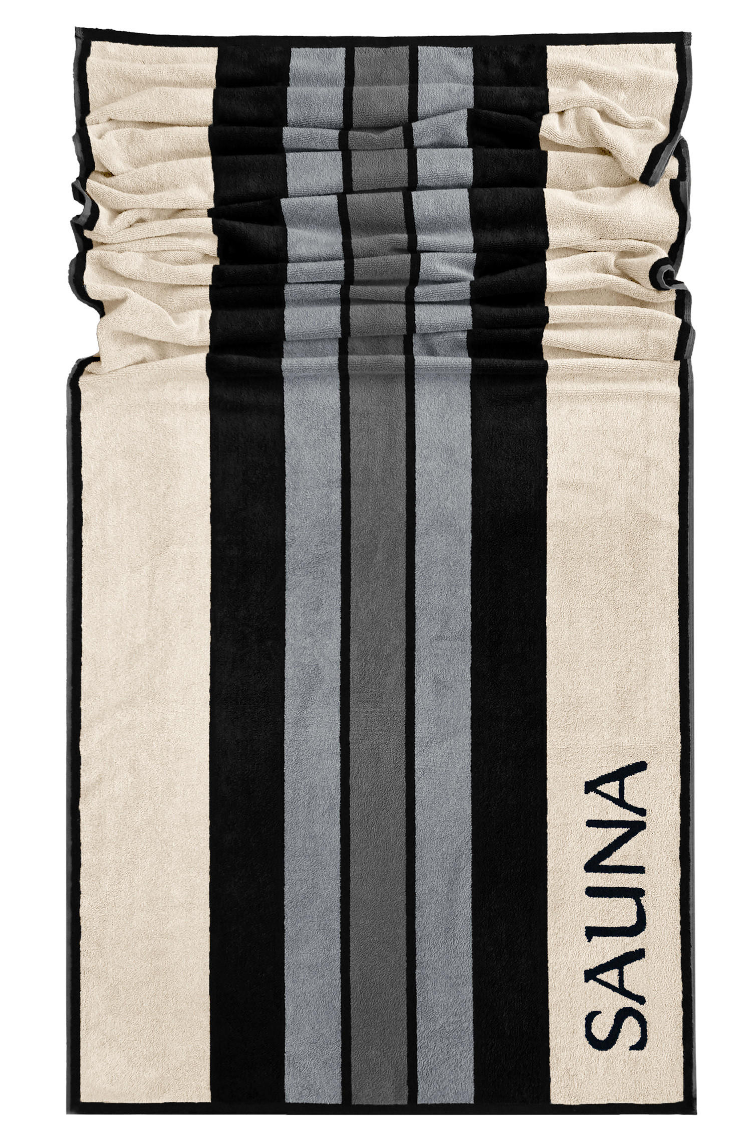 Lashuma Saunahandtuch Natur, Schwarz 80x200 cm