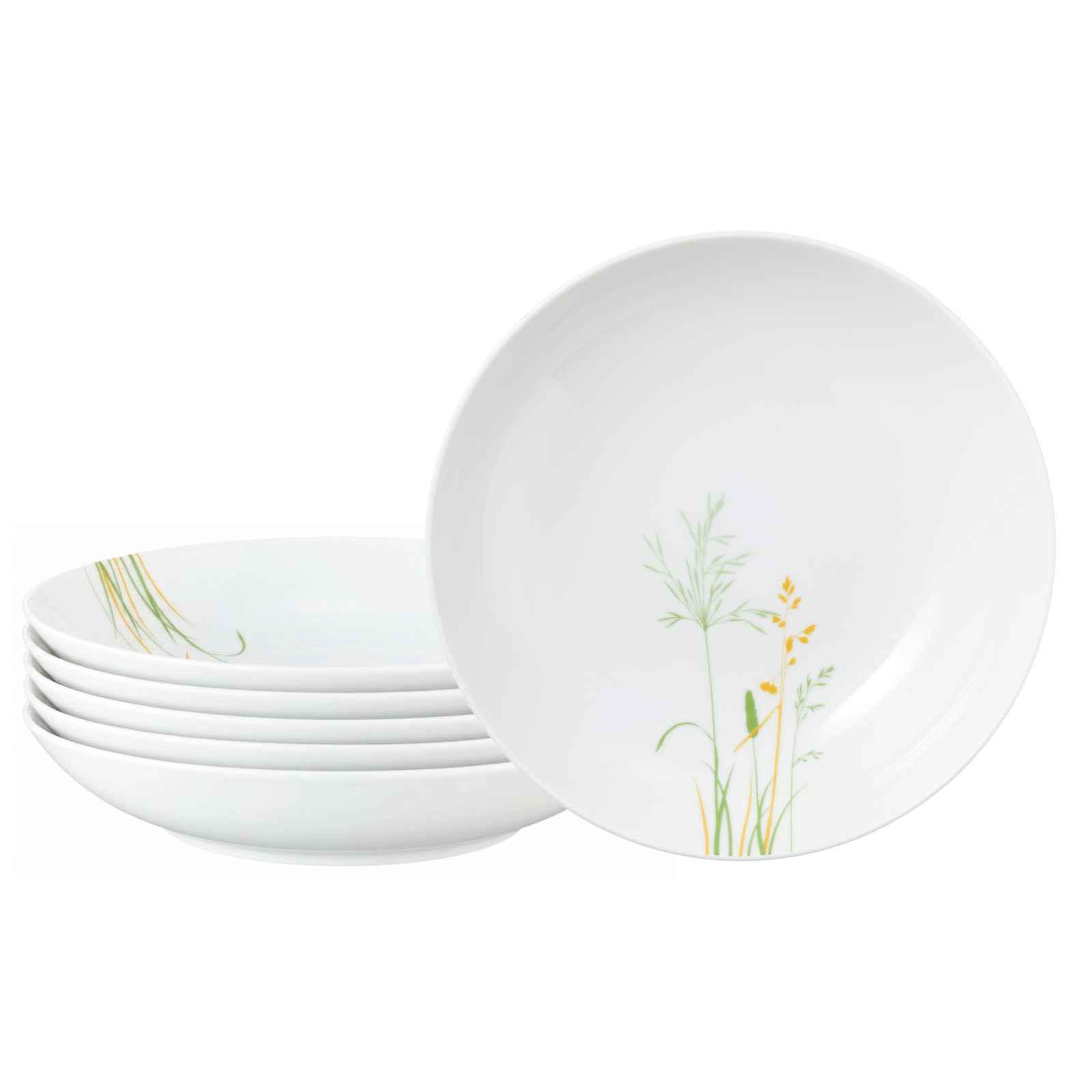SUPPENTELLER Liberty Meadow Grasses weiß-bunt ø 21 cm 6er Set - Multicolor/Weiß, Keramik (21.2cm) - Seltmann Weiden
