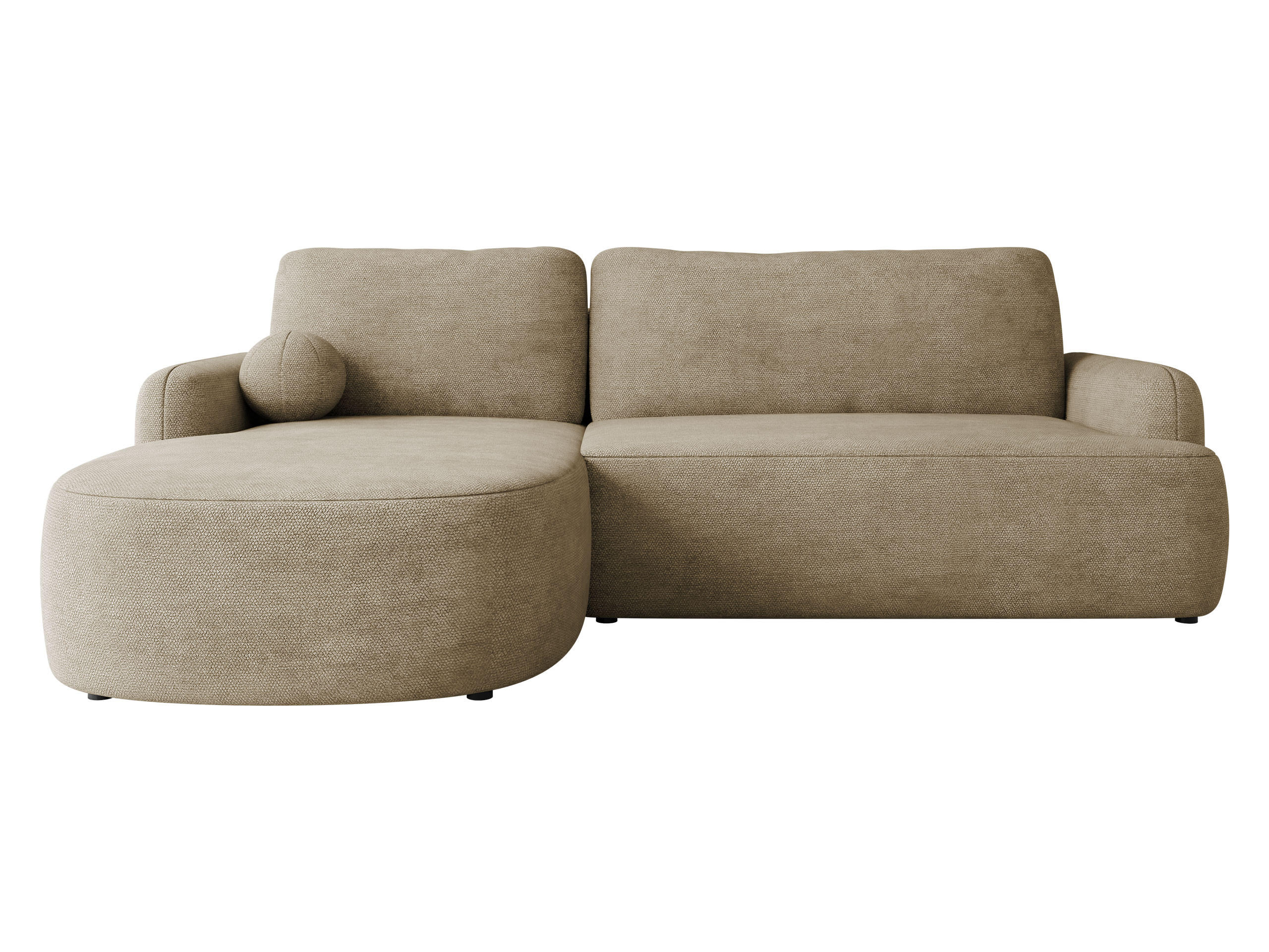 ECKSOFA Loridu, Seite: Links - Ecru/Schwarz, Holz/Kunststoff (250/174cm) - MIRJAN24