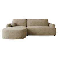 ECKSOFA Loridu, Seite: Links - Ecru/Schwarz, Holz/Kunststoff (250/174cm) - MIRJAN24
