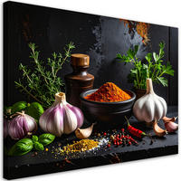 LEINWANDBILD Essen & Trinken 90x60cm - Multicolor, Textil (90/60cm) - Feeby