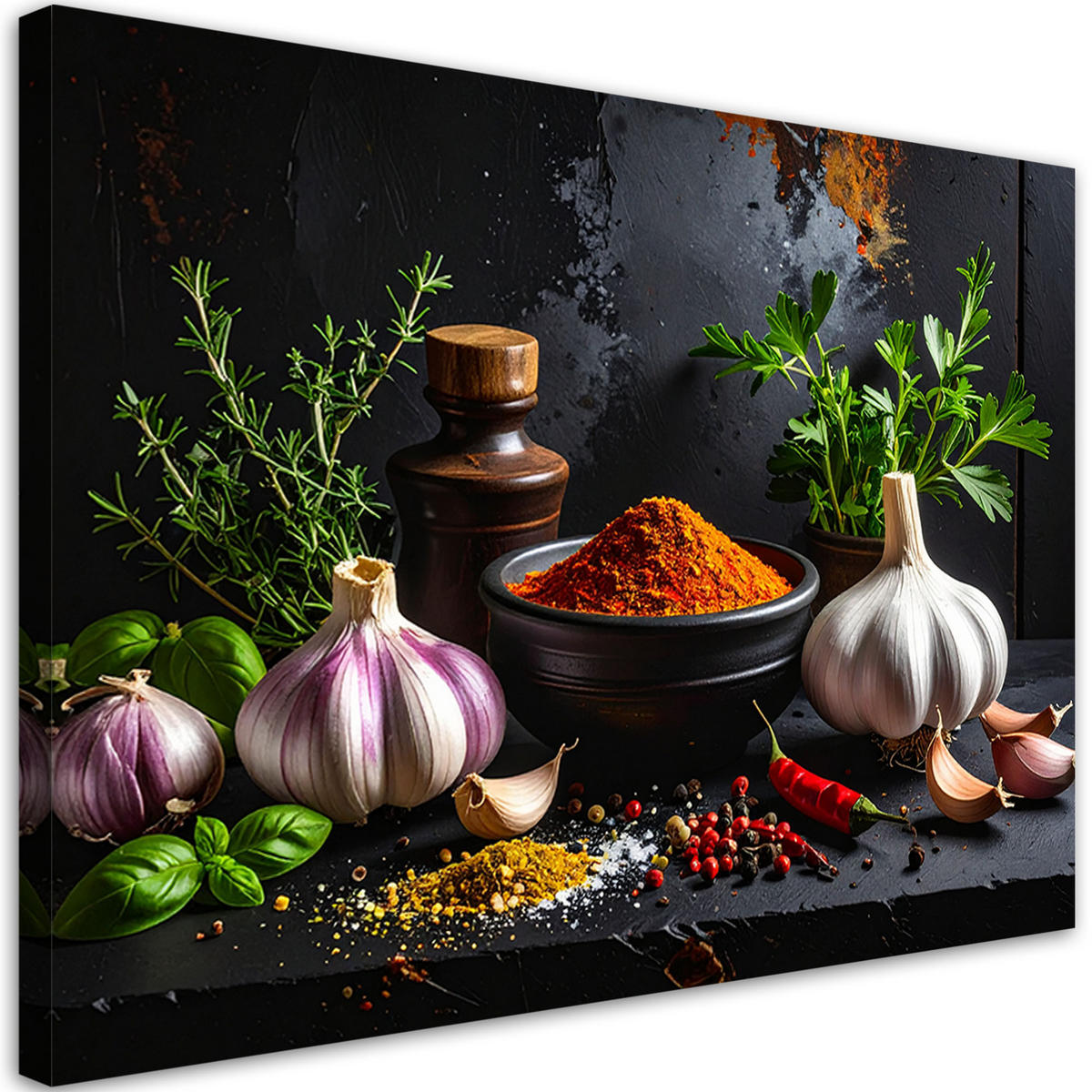 LEINWANDBILD Essen & Trinken 90x60cm - Multicolor, Textil (90/60cm) - Feeby