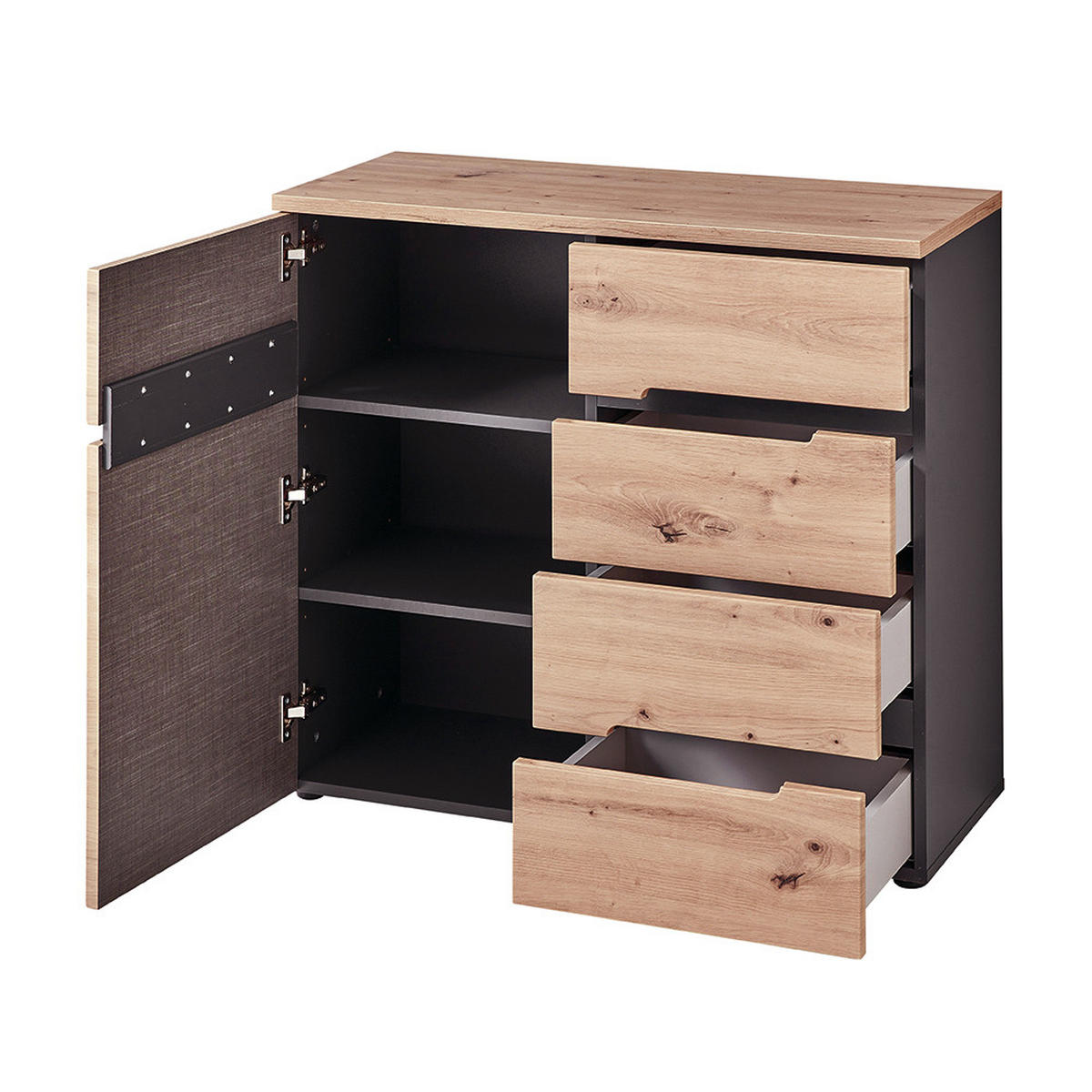 KOMMODE Manresa-36 - Braun, Holzwerkstoff (90/82/38cm) - Lomado