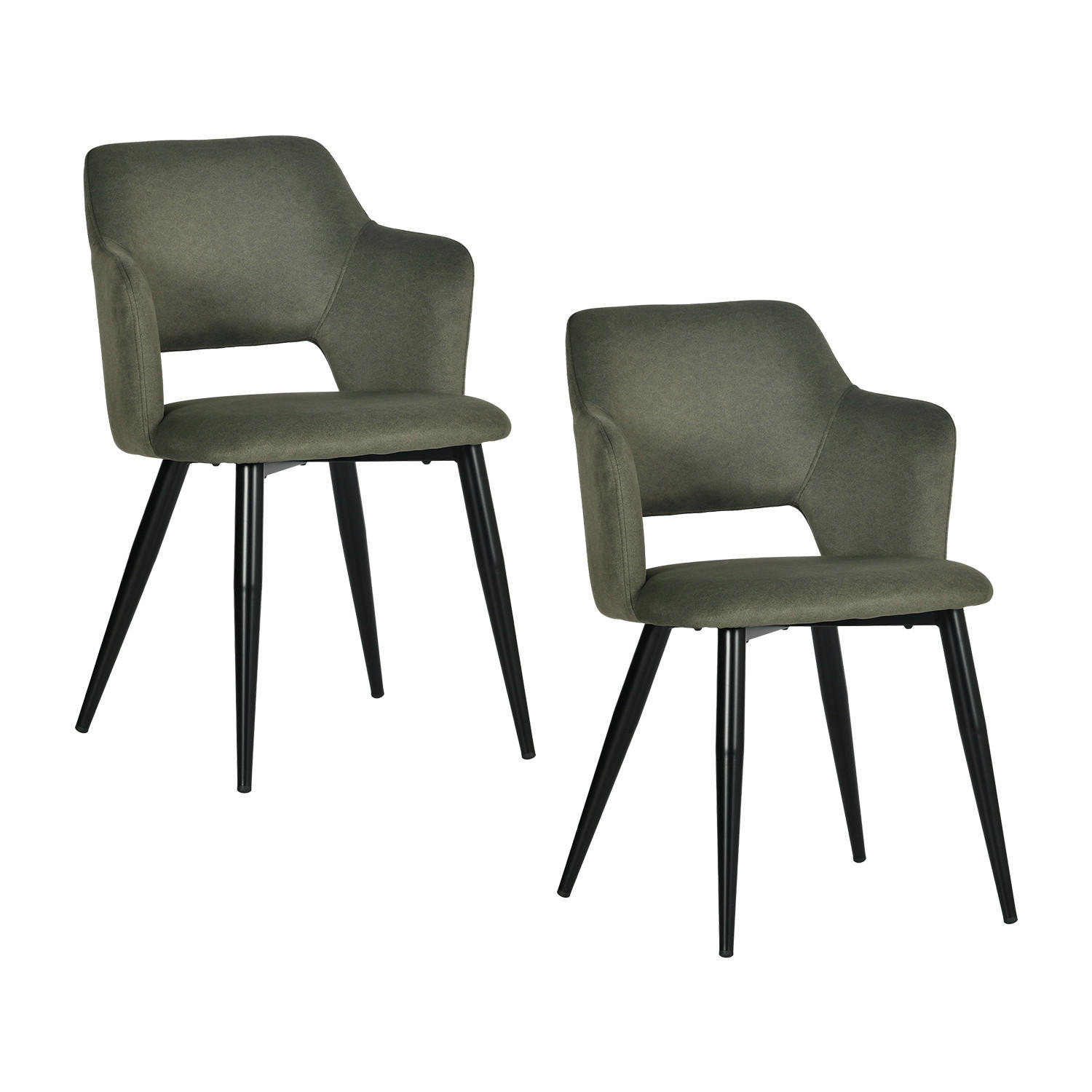 ESSZIMMERSTUHL 2er Set Haustierfreundlich in Grün - Grün, Textil/Metall (63/78.5/55cm) - Meubles Cosy