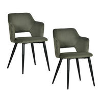 ESSZIMMERSTUHL 2er Set Haustierfreundlich in Grün - Grün, Textil/Metall (63/78.5/55cm) - Meubles Cosy