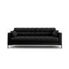 SOFA Mamaia aus strukturiertem Stoff schwarz 4 Sitzplätze - Schwarz, Textil (92/75/217cm) - Micadoni