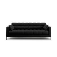 SOFA Mamaia aus strukturiertem Stoff schwarz 3 Sitzplätze - Schwarz, Textil (92/75/177cm) - Micadoni