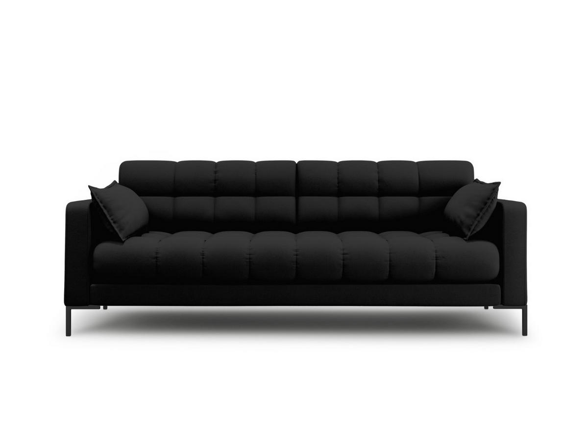 SOFA Mamaia aus strukturiertem Stoff schwarz 3 Sitzplätze - Schwarz, Textil (92/75/177cm) - Micadoni