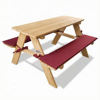 KINDERSITZGRUPPE GARTEN Holz mit Sitzauflagen Farbe Natur 89/79/50 cm - Naturfarben, Holz (79/50/89cm) - Coemo