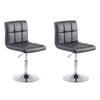 DREHSTUHL 2er Set Lederlook schwarz - Chromfarben/Schwarz, Textil/Metall (44/74/49cm) - CLP