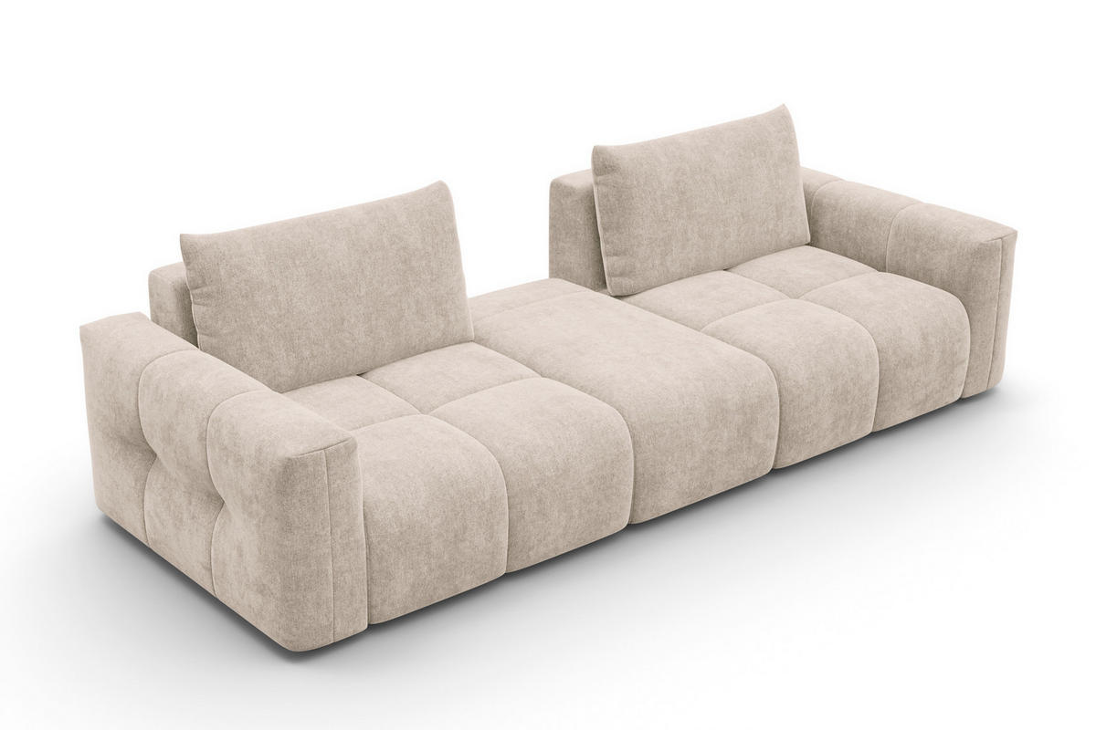 SOFA VERONA 4-Sitzer, Beige - Beige/Schwarz, Holz/Textil (282/83/110cm) - Courtois Laville