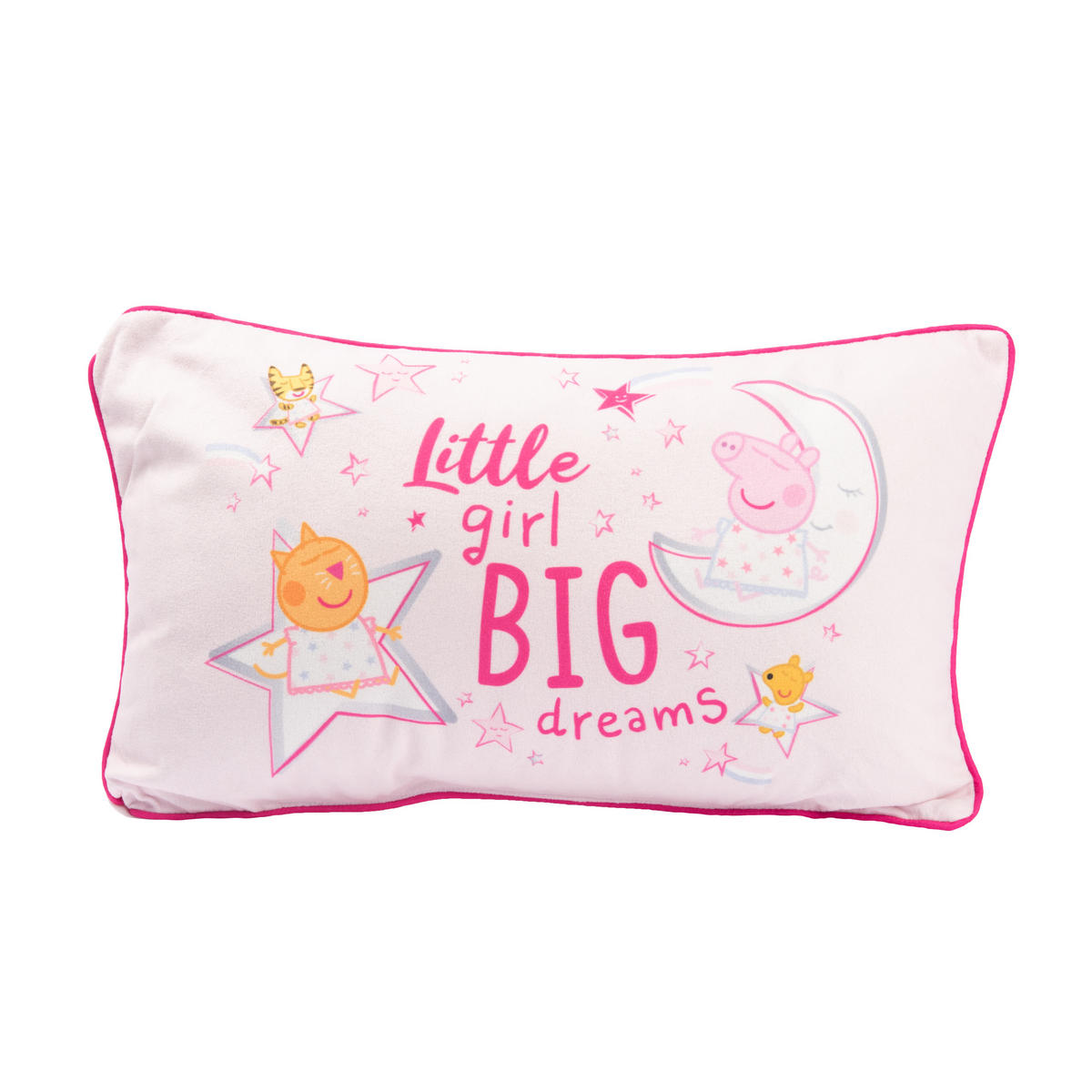 KINDERKISSEN Peppa Wutz Little girl Big dreams Rosa 40 x 23 cm - Rosa, Textil (40/23cm) - United Labels