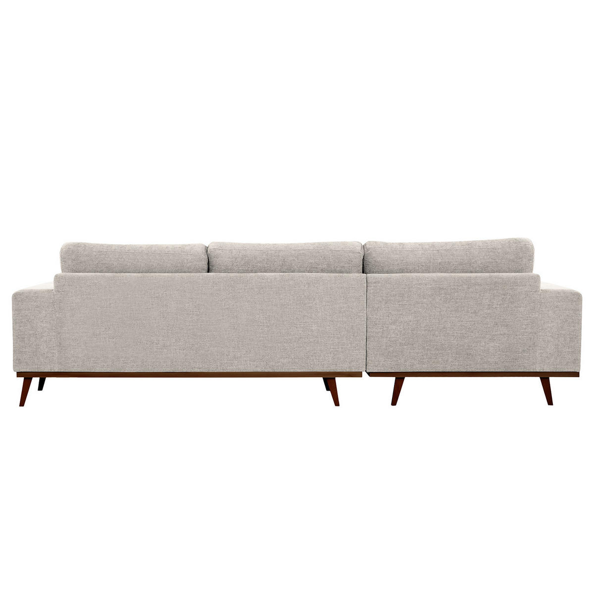 ECKSOFA mit Longchair - Buchefarben/Grau, Buchenholz/Textil (281/153cm) - home24