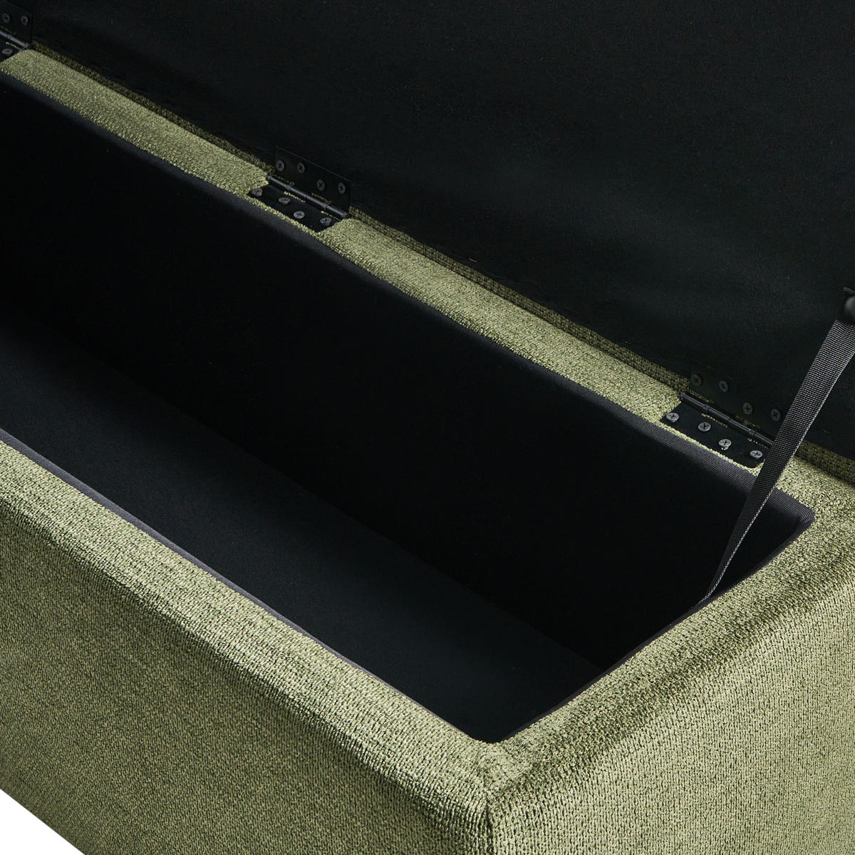 POLSTERBANK mit Stauraum Stoff Grün Salida - Braun/Grün, Holz/Textil (115/54/39cm) - Beliani
