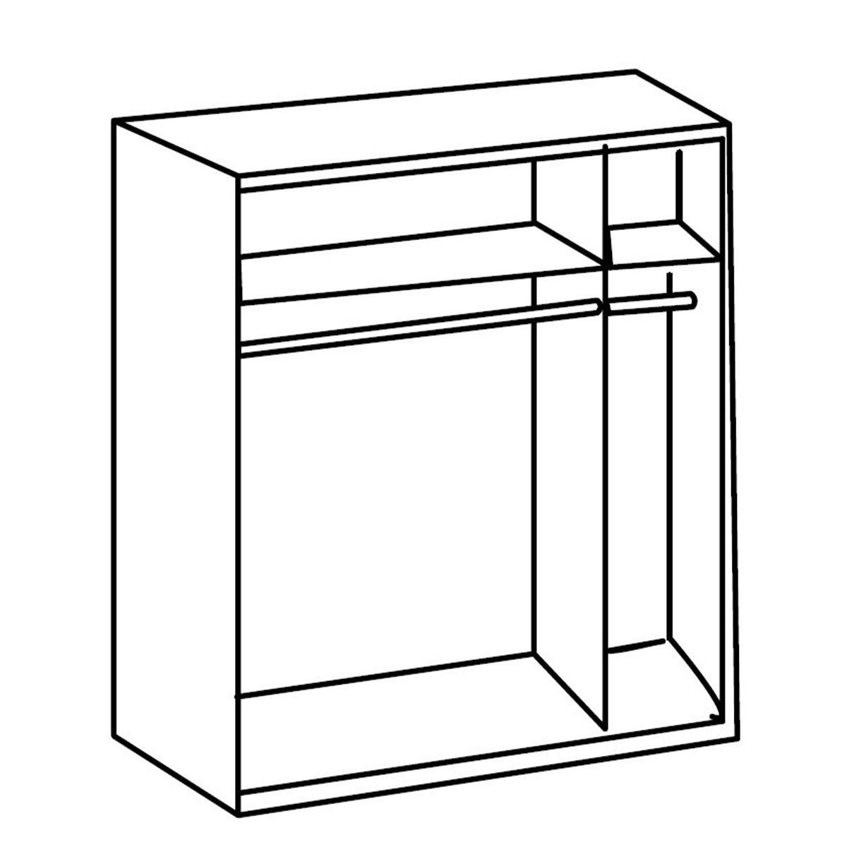 SCHRANK mit 2 Schiebetüren und graphitfarbenem Einsatz - L135 cm - Apfelbaumfarben, Holzwerkstoff (65/198/135cm) - Calicosy
