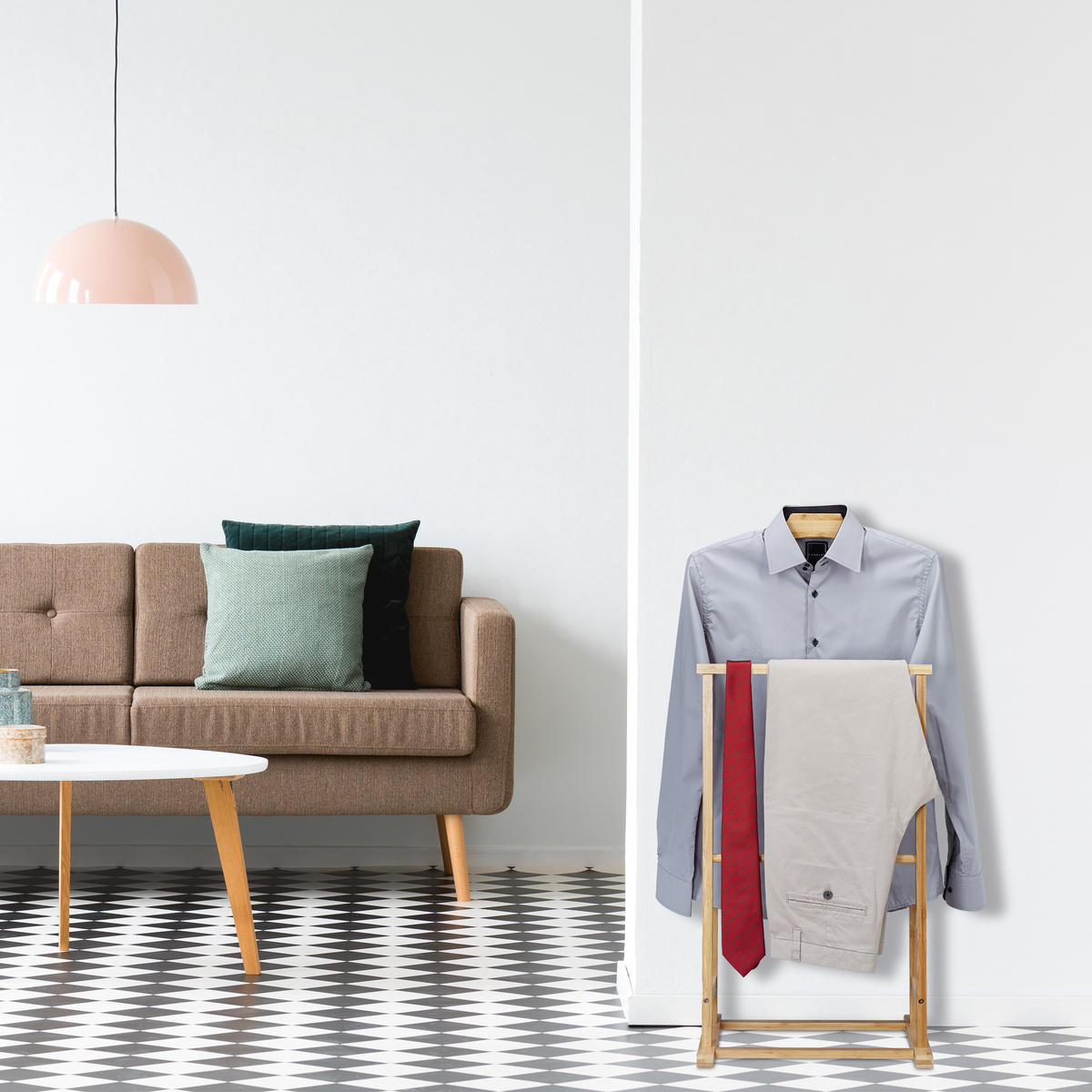 KOMORNÍK - světle hnědá, dřevo (47/98.5/36cm) - Relaxdays