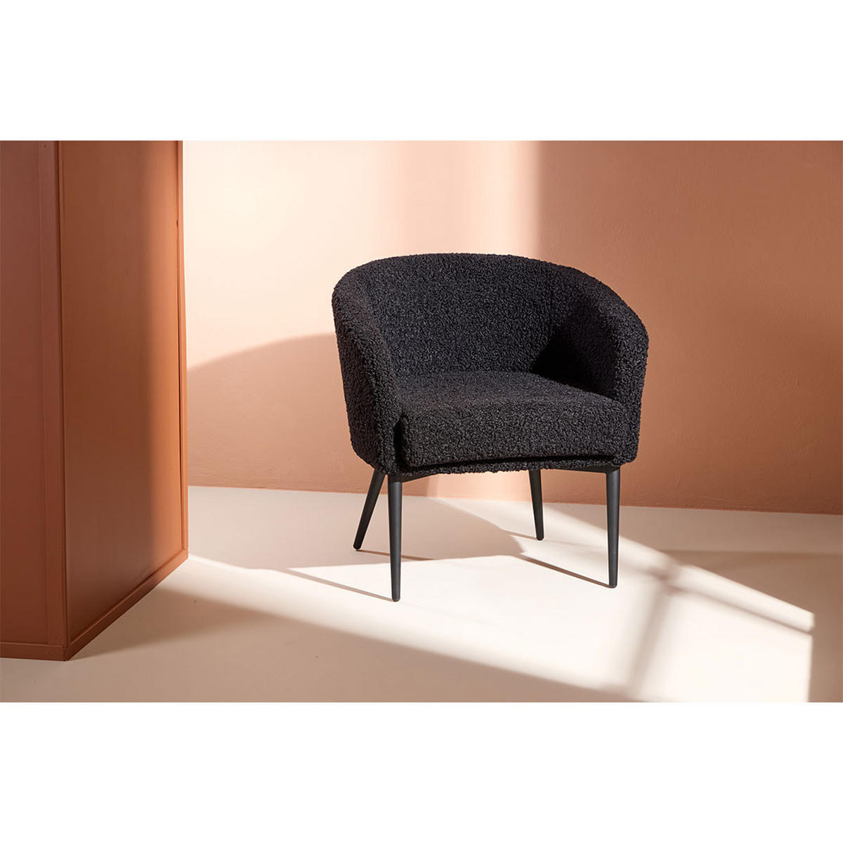 SESSEL, Fluffy, Schwarz, Metall / Polyester, 66 x 64 x 70 cm - Schwarz, Textil/Metall (66/70/64cm) - ebuy24