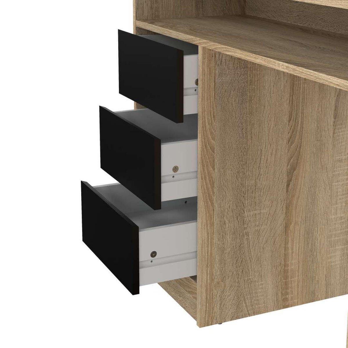 SCHREIBTISCH, FunctionPlus, Eiche, Holzwerkstoff, 126 x 55 x 76 cm - Eichefarben, Holzwerkstoff (55/126/76cm) - ebuy24