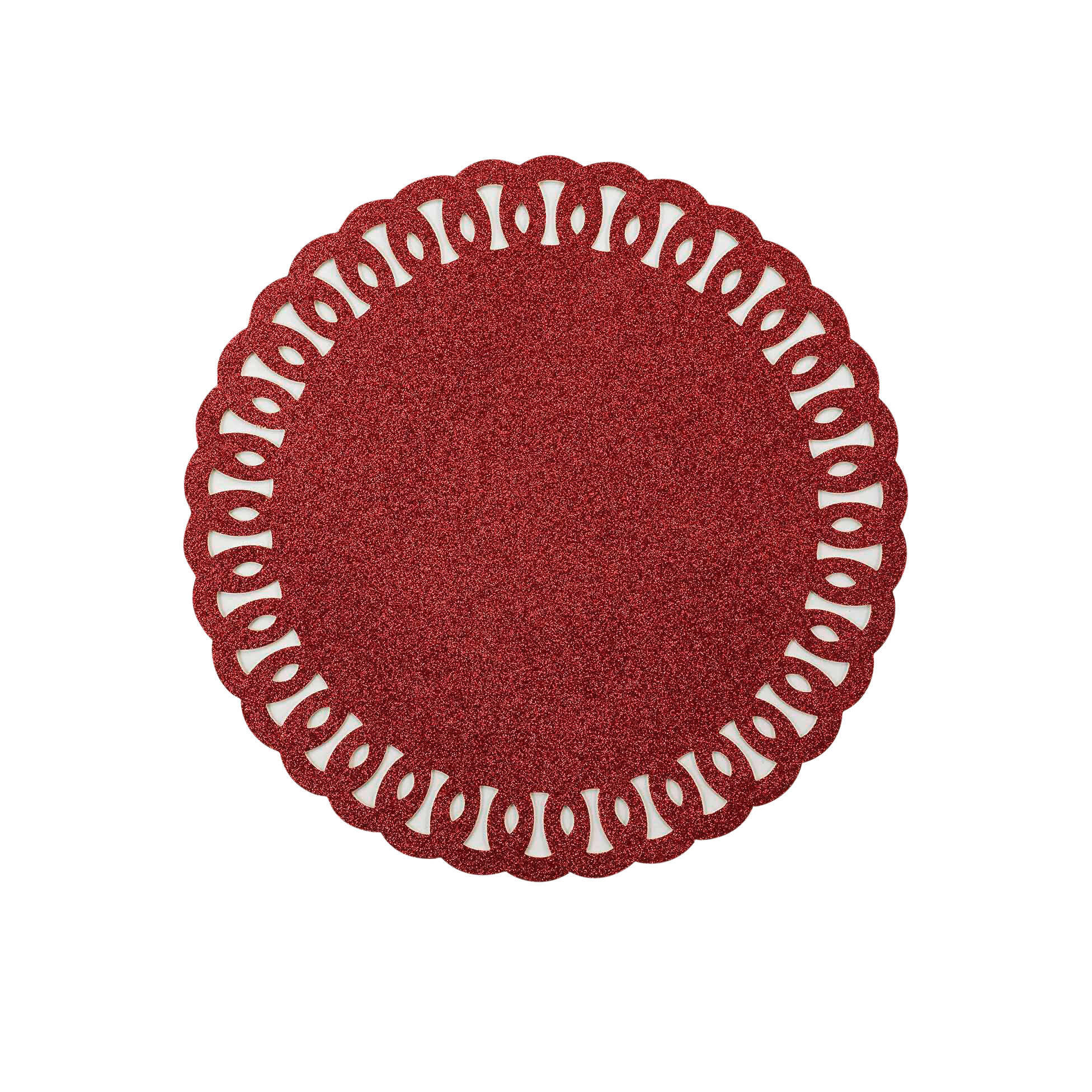 TISCHSET Glitzernd Ø 38 cm - Rot, Kunststoff (38cm) - Douceur d´intérieur