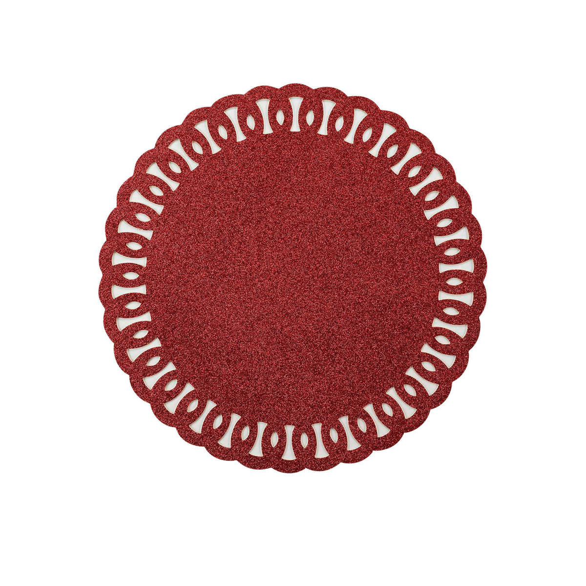 TISCHSET Glitzernd Ø 38 cm - Rot, Kunststoff (38cm) - Douceur d´intérieur