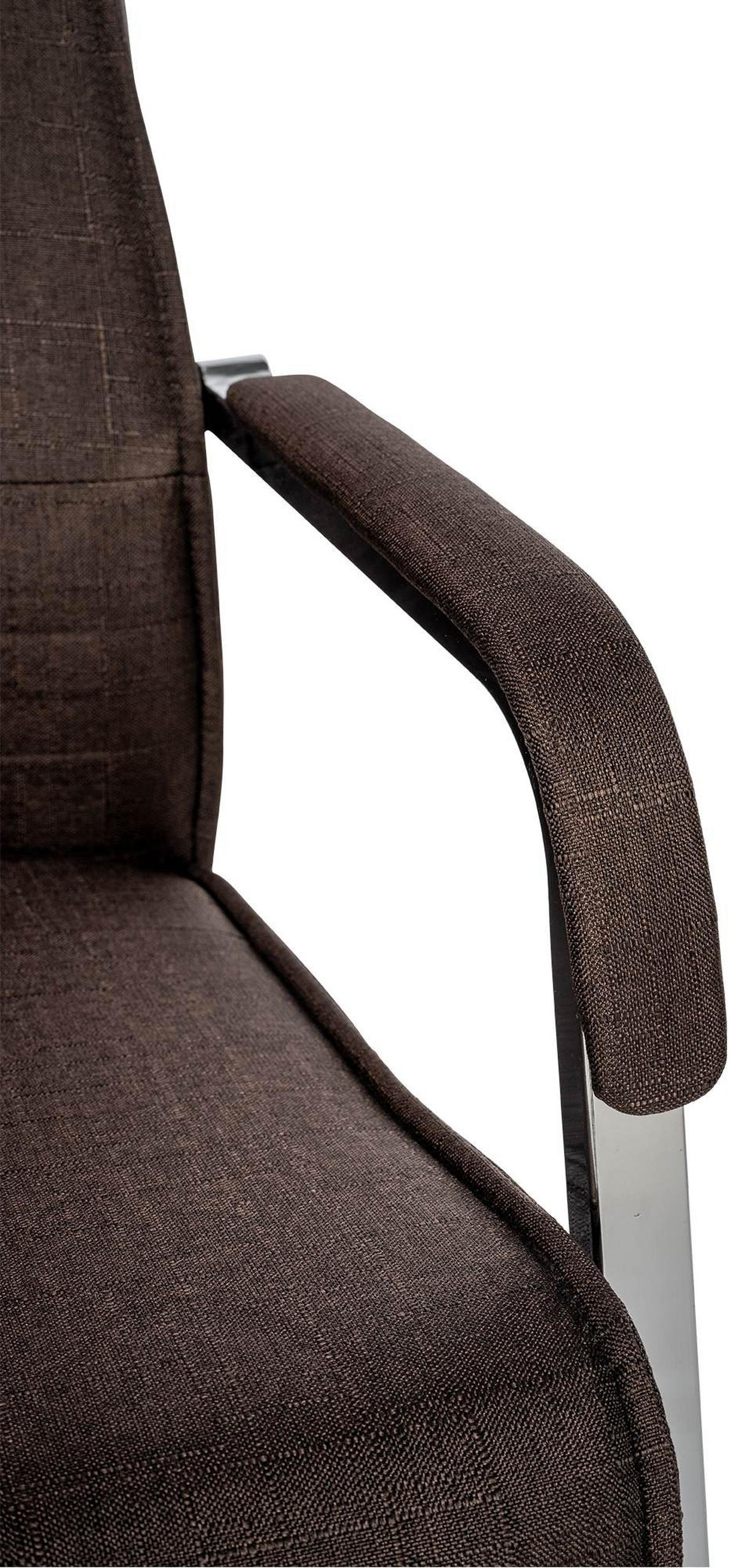 BESUCHERSTÜHLE Haarlem - 2er Set Stoff braun - Chromfarben/Braun, Textil/Metall (55/88/60cm) - TPFLiving