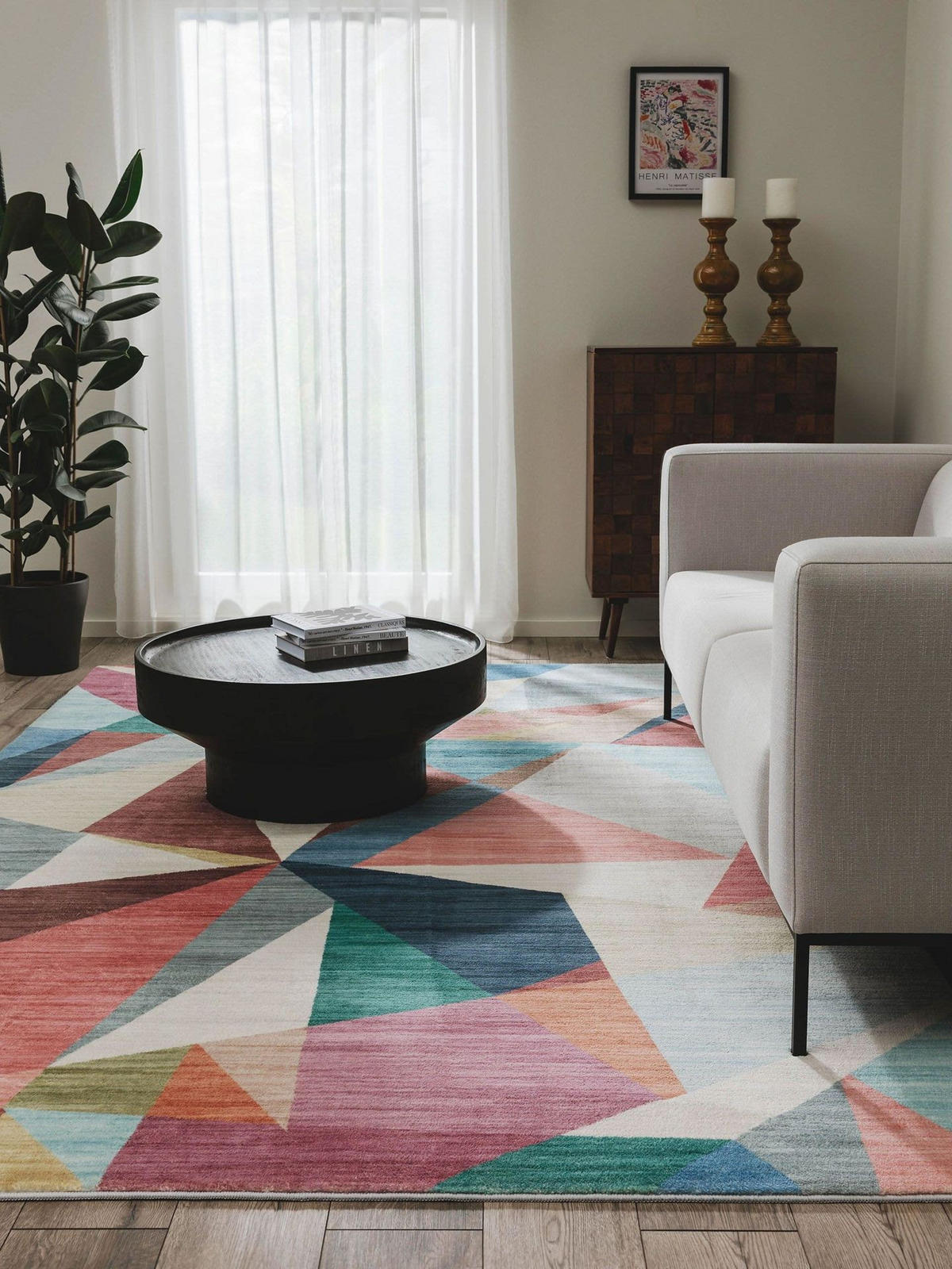 TEPPICH Mara Multicolor/Pink 120x170 cm - Pink/Multicolor, Textil (120/1cm) - KUNSTLOFT