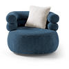 SESSEL Nano, Drehsessel mit runder Form, Dunkelblau - Dunkelgrau, Textil (95/75/95cm) - Beautysofa