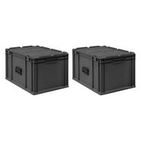 EUROBOX 2x NextGen Portable, HxBxT 33,5x40x60cm, 65 Liter, Schwarz - Schwarz, Kunststoff (40/33.5/60cm) - PROREGAL