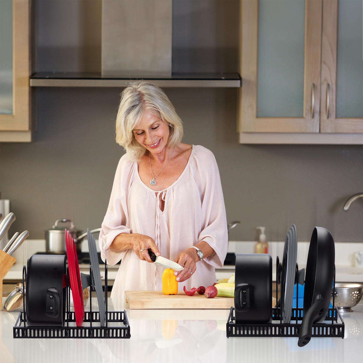 PFANNENHALTER - Schwarz, Metall (59/19/18cm) - Relaxdays