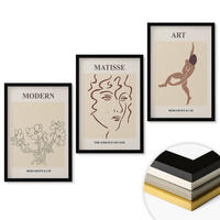 WANDBILDER 3er-Set - 40x60 cm Schwarzer Rahmen - Stilvolle Grafiken, Blumen, Figuren - Schwarz, Kunststoff (40/60cm) - ArtPrintCave