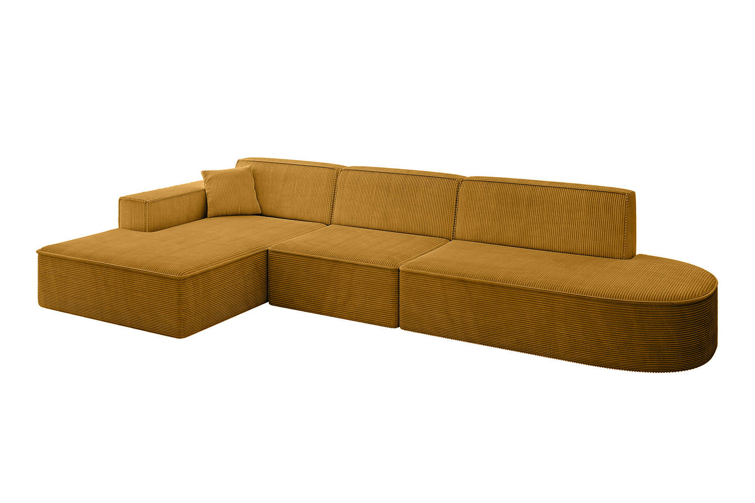 ALTDECOR ROHOVÁ SEDAČKA s otomanem vlevo IREA-L2-v4 – 327 x 165 x 77 cm hořčicově žlutá
