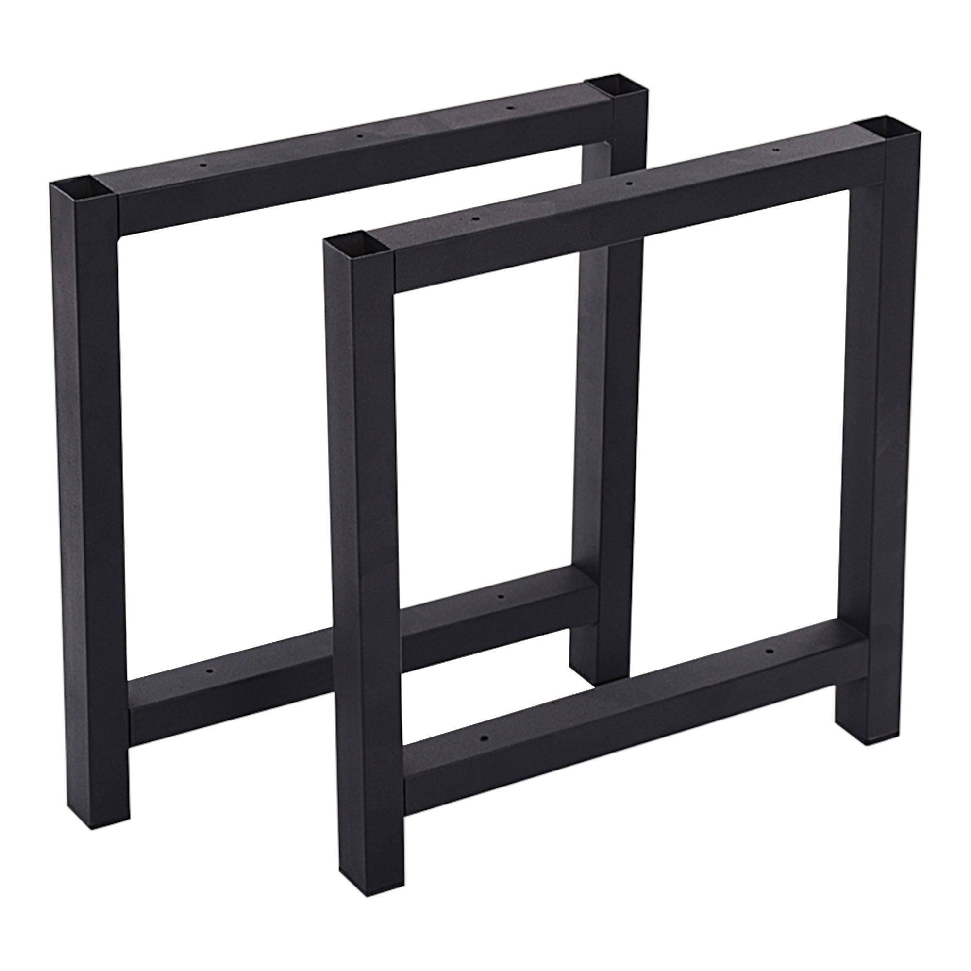 TISCHGESTELL-SET 2 TLG. Møn - Schwarz, Metall (45/43/4cm) - [en.casa]