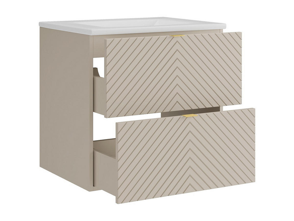 EINZELWASCHTISCH - 60 cm x 46 cm - Holz, Platte - Beige - DORIONI - Beige, Holz (60/61.6/46cm) - Vente-Unique
