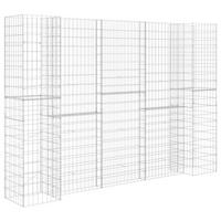 H-FÖRMIGER Gabionen-Pflanzkorb Stahldraht 260x40x180 cm - Silberfarben, Metall (260/180/40cm)