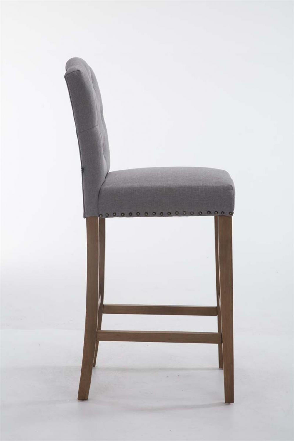BARHOCKER Stoff hellgrau - Hellgrau/Naturfarben, Holz/Textil (42/113/57cm) - CLP