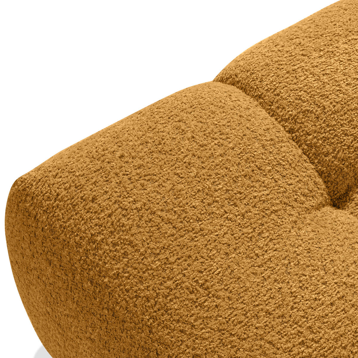 POUF RAVIA, Bouclé, Honigfarbe - Honig, Holz/Textil (96/45/50cm) - KONSIMO®