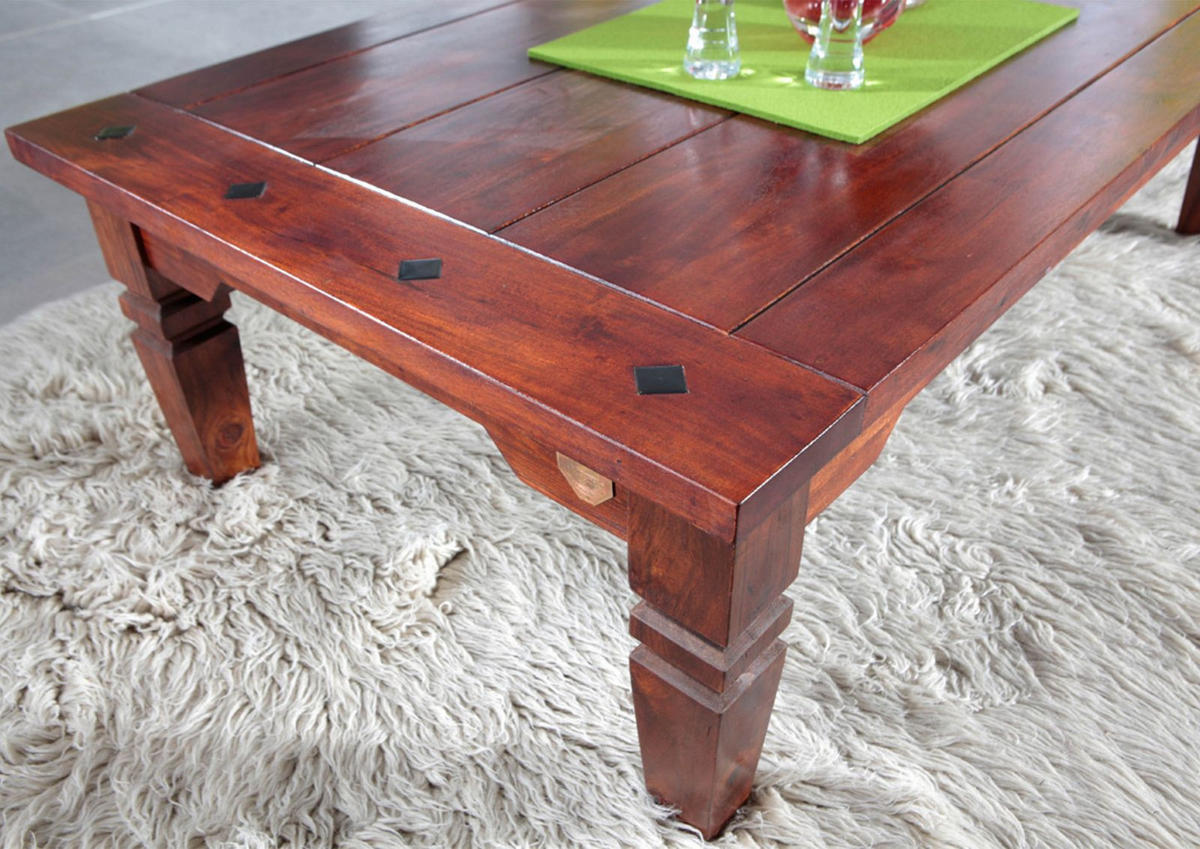 COUCHTISCH Akazie 135x75x40 nougat lackiert OXFORD #429 - Dunkelbraun, Holz (135/75/40cm) - Massivmoebel24