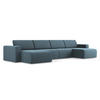 WOHNLANDSCHAFT Strukturstoff Stoff Blau - Blau/Schwarz, Kunststoff/Textil (404/80/167cm) - Makamii